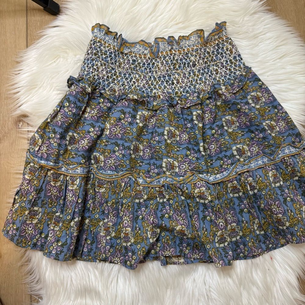 [Jennifer & Grace] Floral Skirt with Smocked Waist - Size Medium
